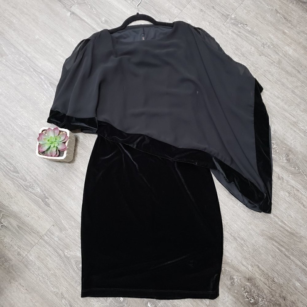 NEW Lori Michaels Little Black Dress Velour Sz S